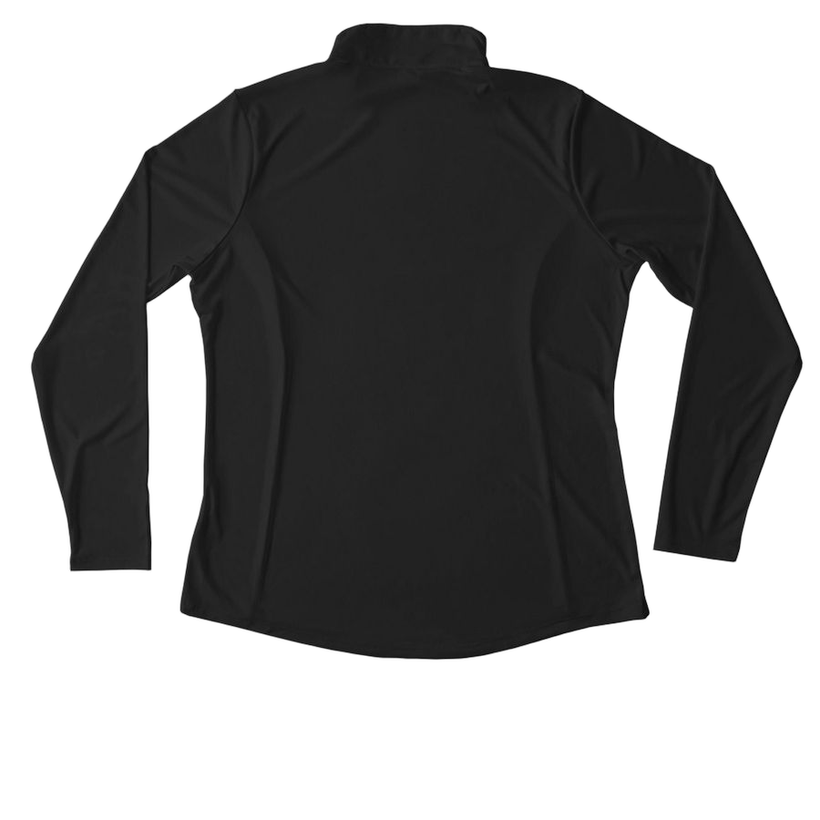 Black Women's Performance Quarter Zip Pullover - Back